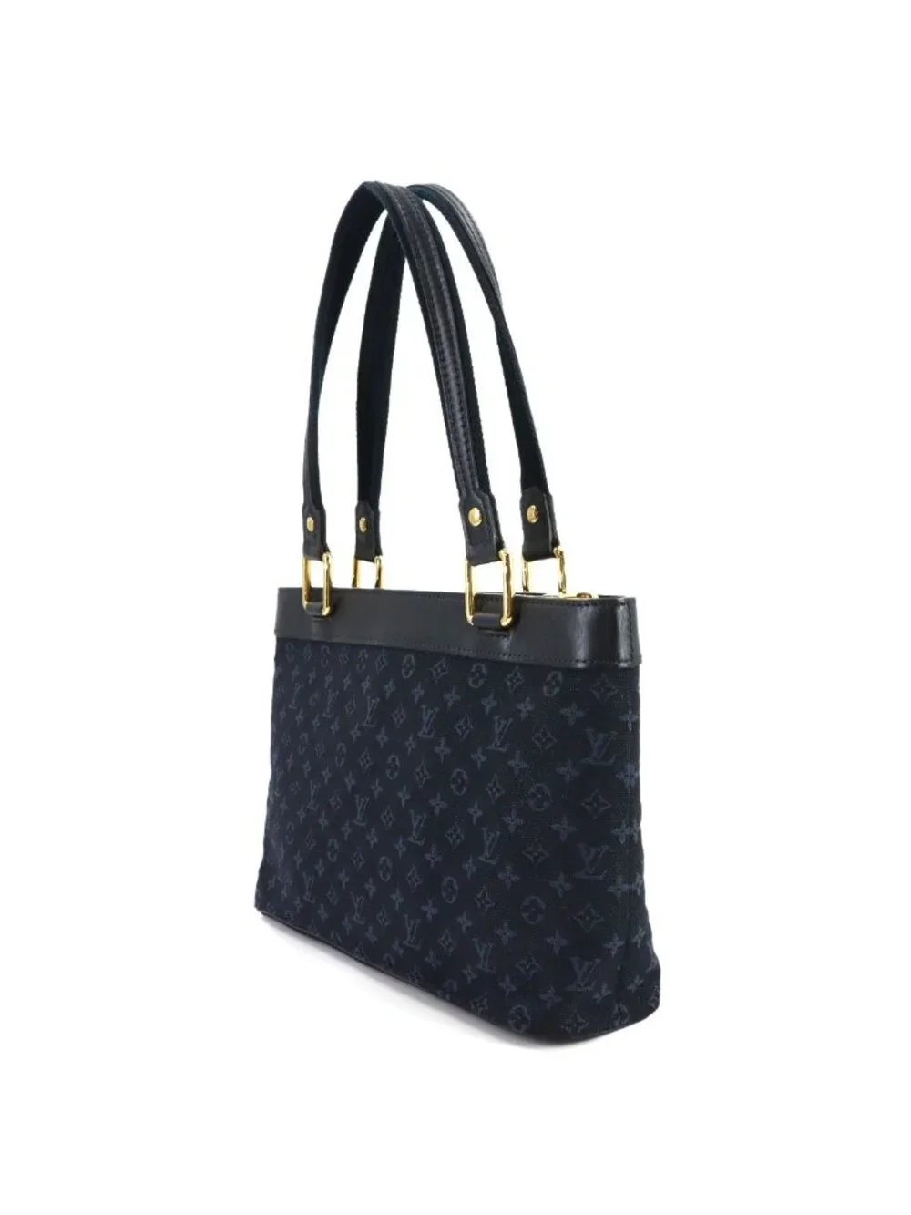 Louis Vuitton Monogram Mini Lucille PM Tote Canvas Leather Blue - Picture 4 of 10